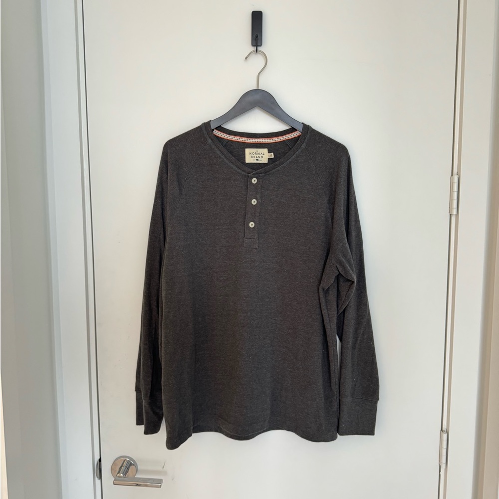 Men’s normal brand puremeso raglan Henley charcoal XL